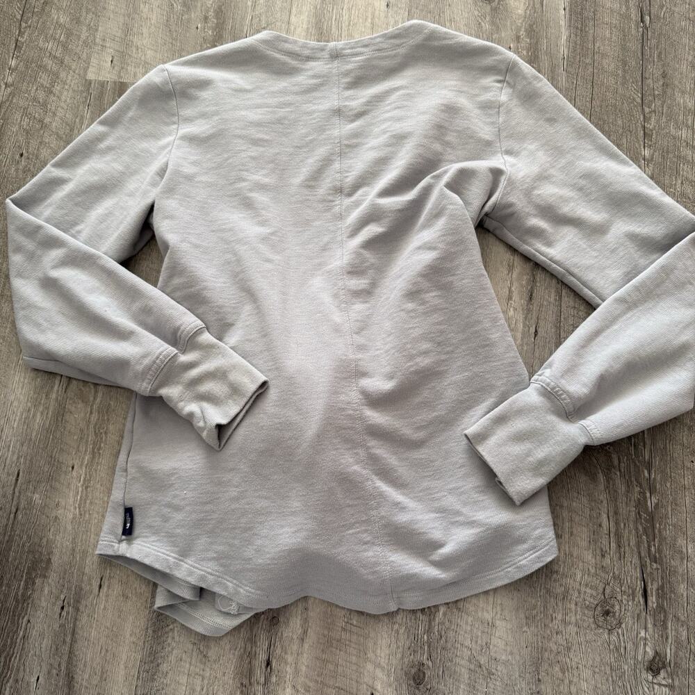 The North Face Belted Wrap Sweatshirt Womens Size Large Light Gray Cardigan - Picture 5 of 9